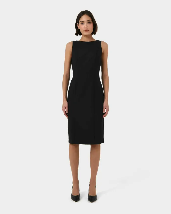 Forcast Luna Sleeveless Dress Pastel Peachblack Women Midi Dresses