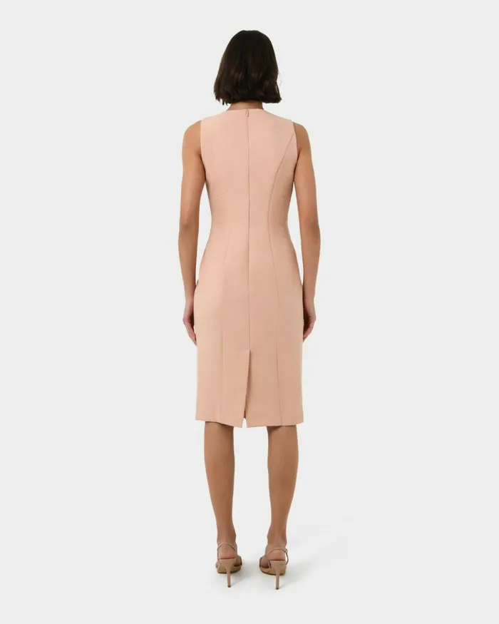 Forcast Luna Sleeveless Dress Pastel Peachblack Women Midi Dresses