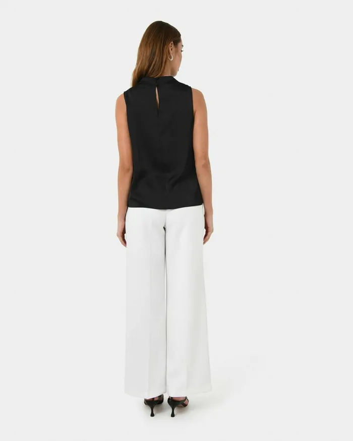 Forcast Mae Cowl Neck Top Cherry Tomatochampagneblack Women TShirts and Tops