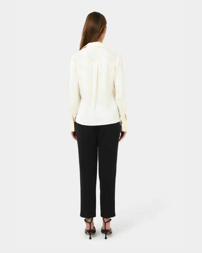 Forcast Mae Satin Shirt Cherry Tomatochampagneblack Women Long Sleeve Tops