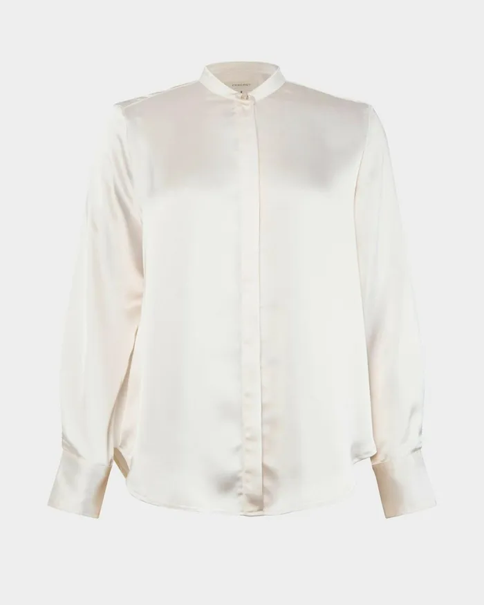 Forcast Maira Stand Collar Blouse Creamslate Women TShirts and Tops