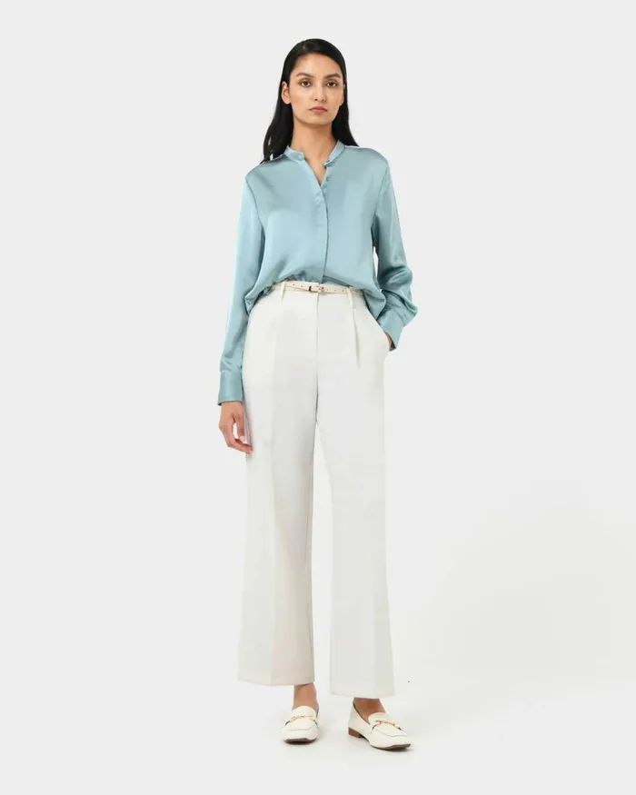 Forcast Maira Stand Collar Blouse Creamslate Women TShirts and Tops