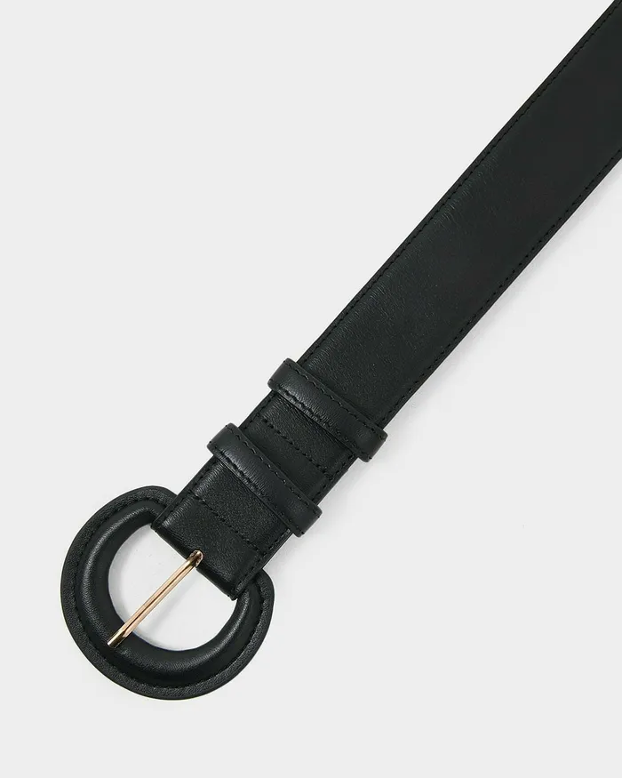 Forcast Maribelle Leather Belt Black Women Belts