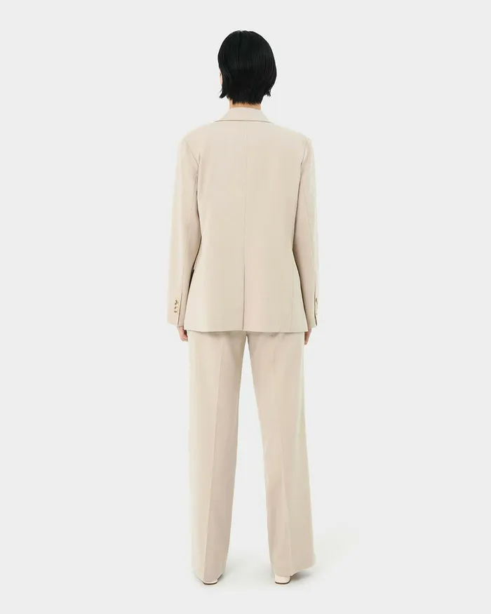 Forcast Mariel Double Breasted Blazer Sand Beige Women Jackets and Blazers
