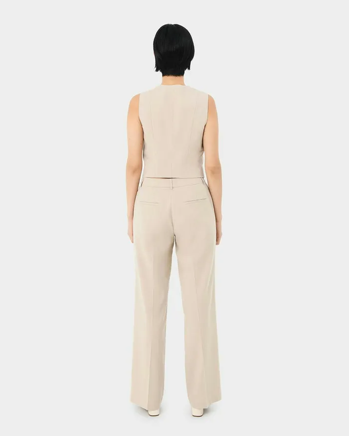 Forcast Mariel Tailored Vest Sand Beige Women TShirts and Tops