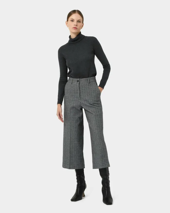 Forcast Maxine Check Culottes Multi Women Cropped Pants