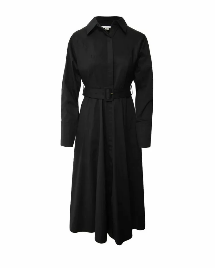 Forcast Mazie Cotton Shirt Dress Black Women Work Dresses