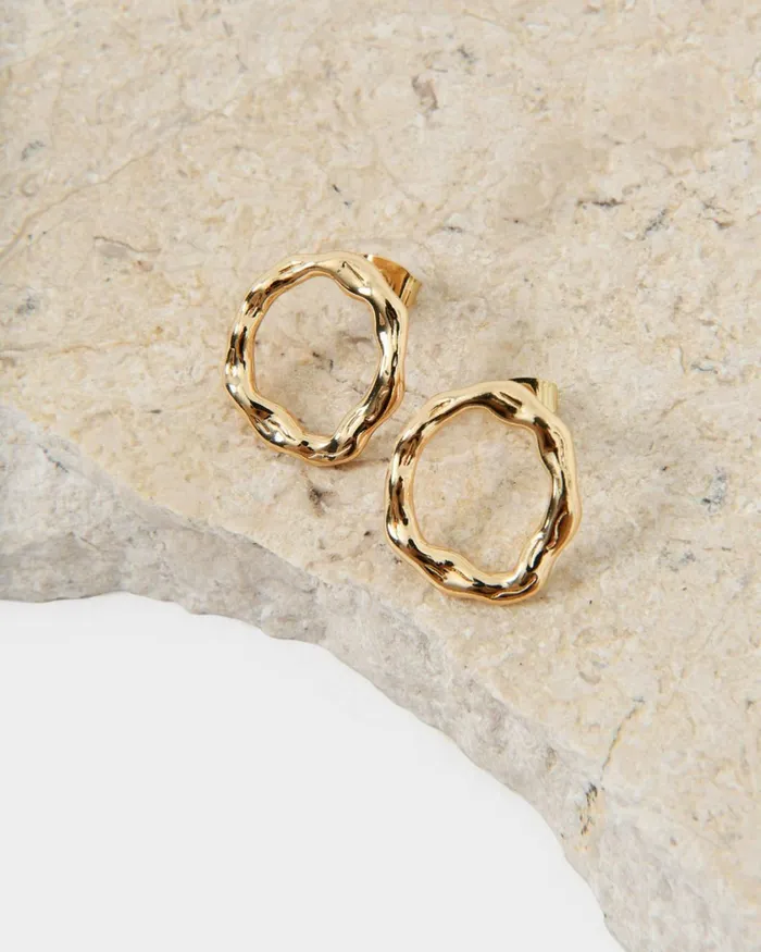 Forcast Meera 16k Gold Plated Earrings Gold Women Earrings