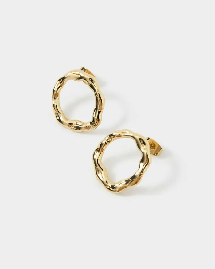 Forcast Meera 16k Gold Plated Earrings Gold Women Earrings