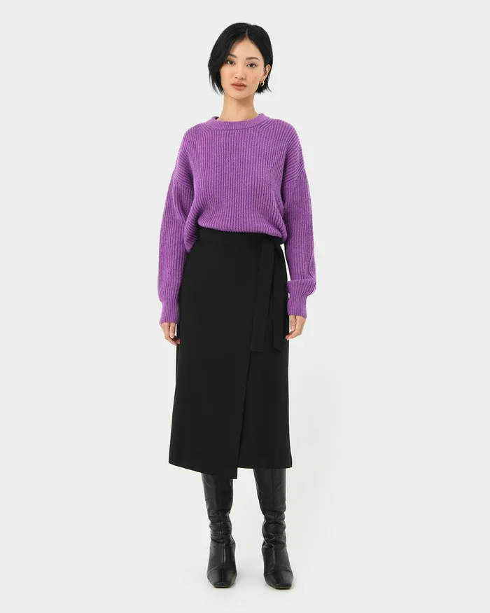 Forcast Meredith Drop Shoulder Sweater Deep Lavender Women TShirts and Tops