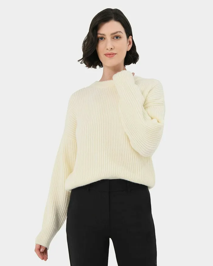Forcast Meredith Drop Shoulder Sweater Ivory Women TShirts and Tops