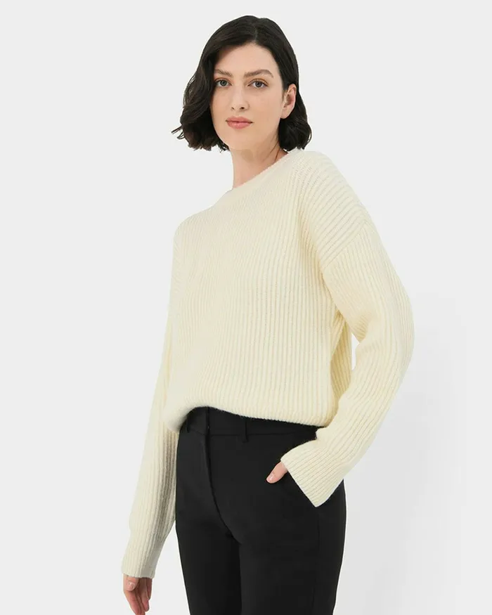Forcast Meredith Drop Shoulder Sweater Ivory Women TShirts and Tops