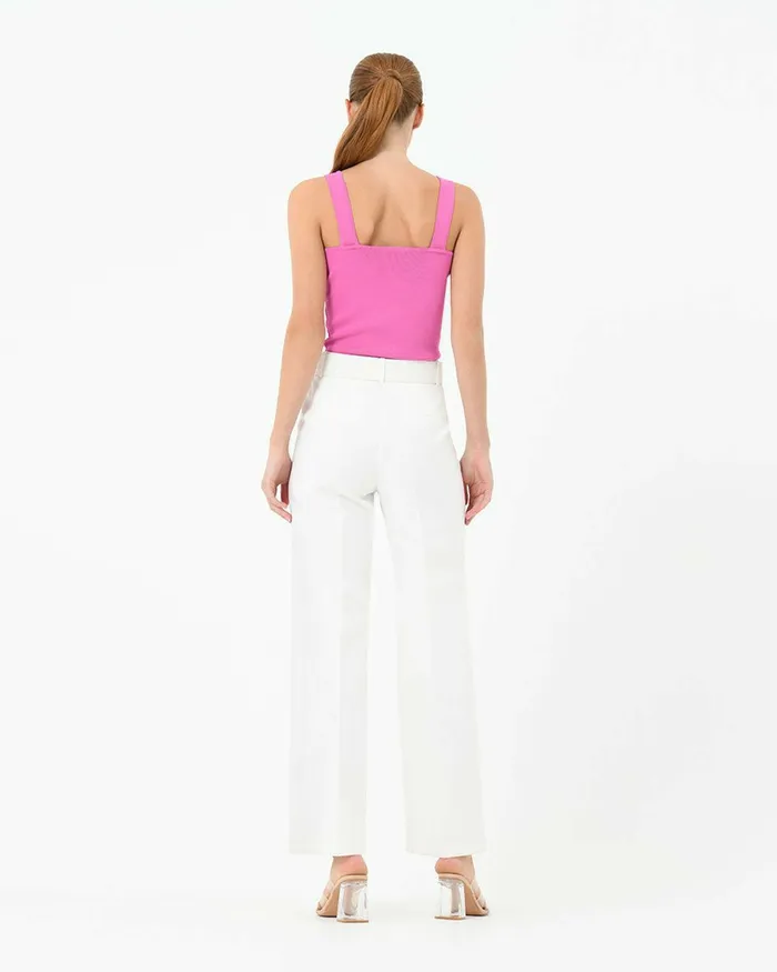 Forcast Miami Cropped Knit Top Iced Coffee Women TShirts and Tops