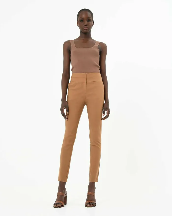 Forcast Miami Cropped Knit Top Iced Coffee Women TShirts and Tops