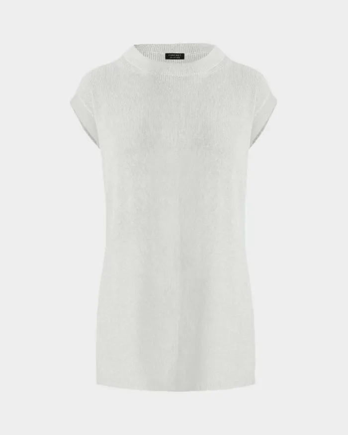 Forcast Milano Melange Knit Top Stone Blueivory Women TShirts and Tops