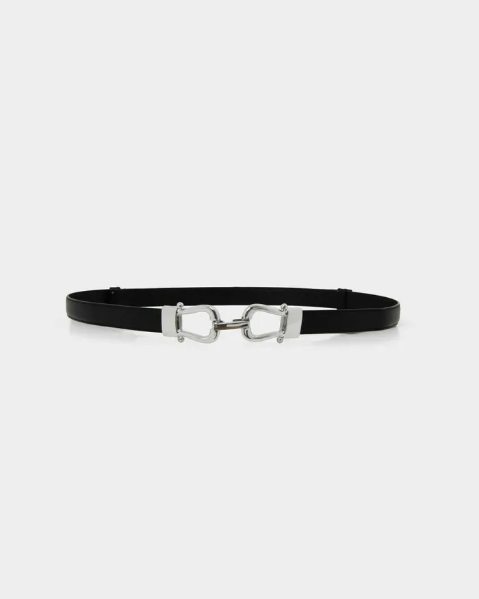 Forcast Mileena Leather Belt Black Women Belts