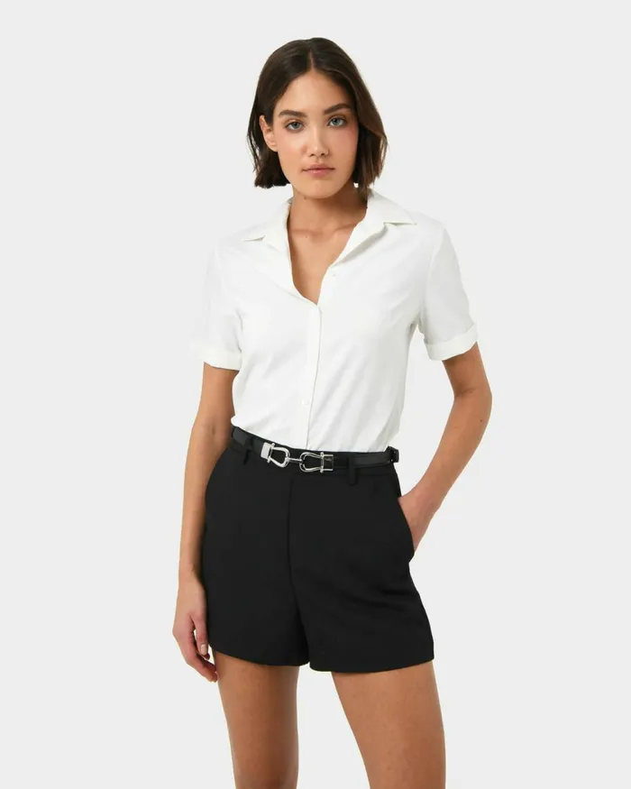 Forcast Mileena Leather Belt Black Women Belts