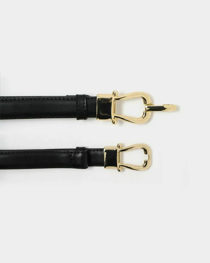 Forcast Mileena Leather Belt Black Women Belts