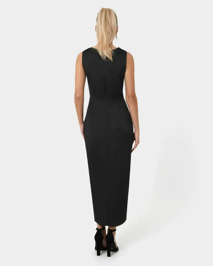 Forcast Mimi Front Twist Dress Black Women Black Dresses
