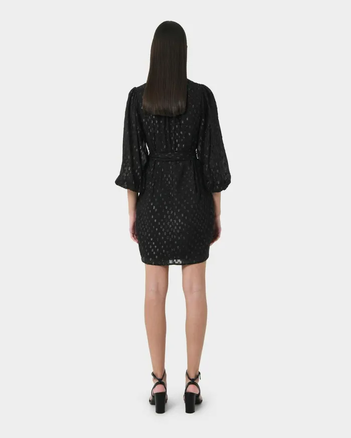 Forcast Minda Glitter Mini Dress Black Women Mini Dresses