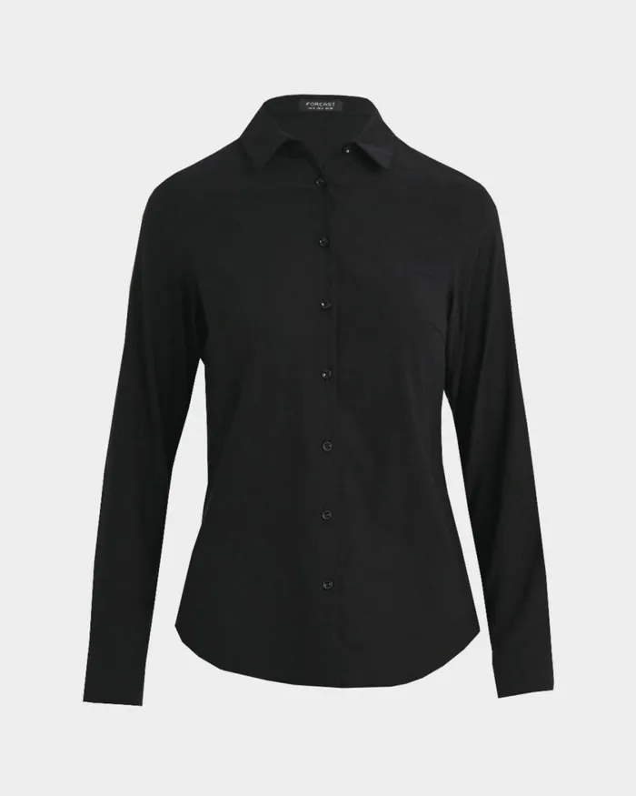 Forcast Morgan Collared Shirt Ivoryblack Women TShirts and Tops