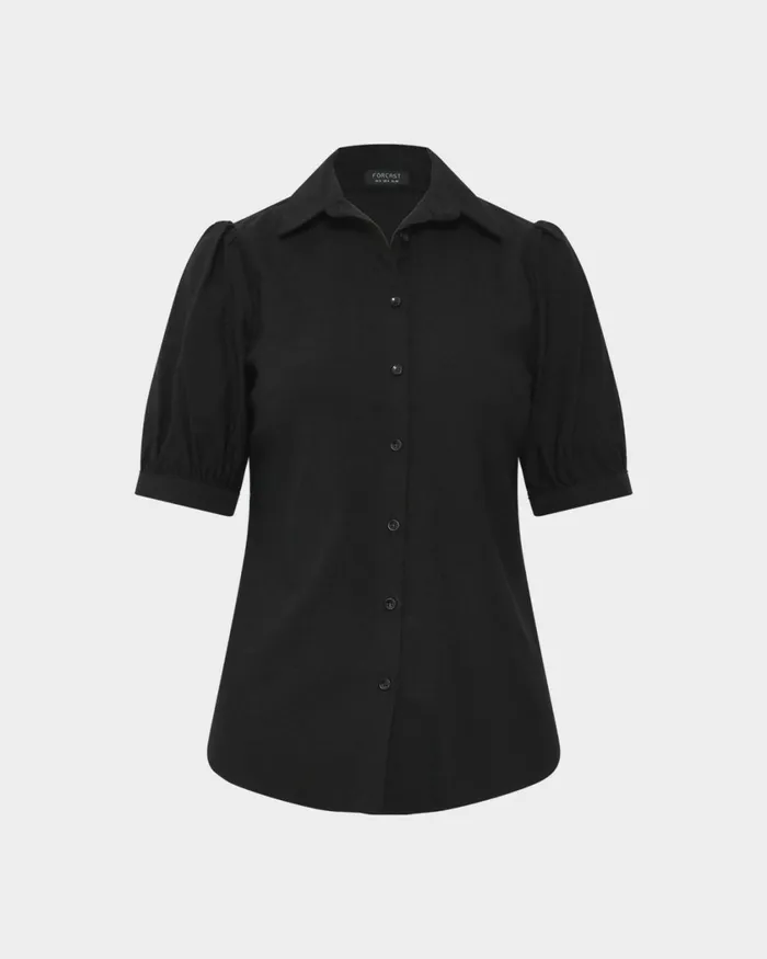 Forcast Morgan Short Sleeve Blouse Black Women TShirts and Tops