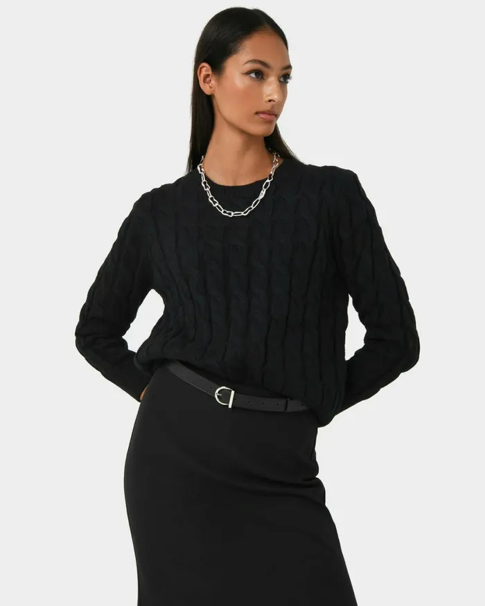 Forcast Morroco 2 Leather Belt Black Women Belts