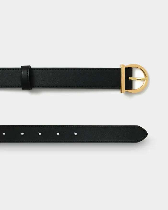 Forcast Morroco 2 Leather Belt Black Women Belts