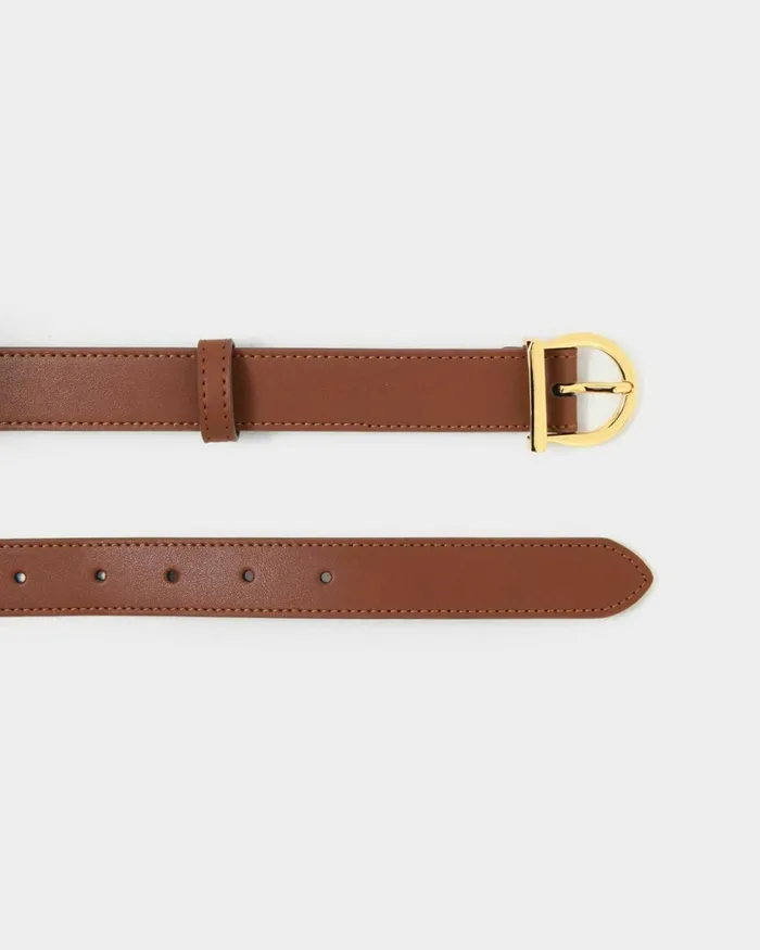 Forcast Morroco Leather Belt Tanblack Women Belts