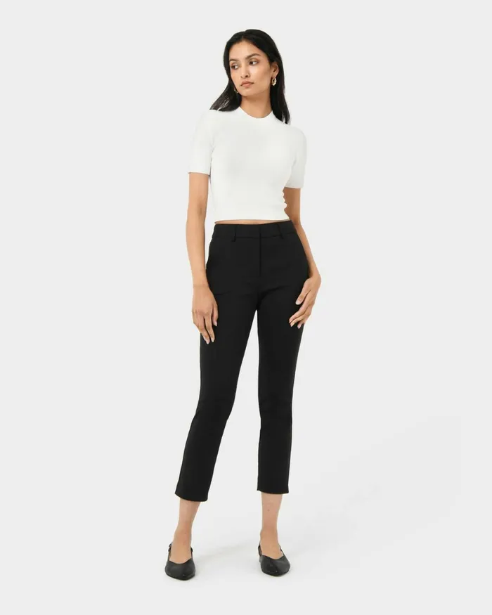 Forcast Murphy Crop Knit Top Camelivoryblack Women TShirts and Tops