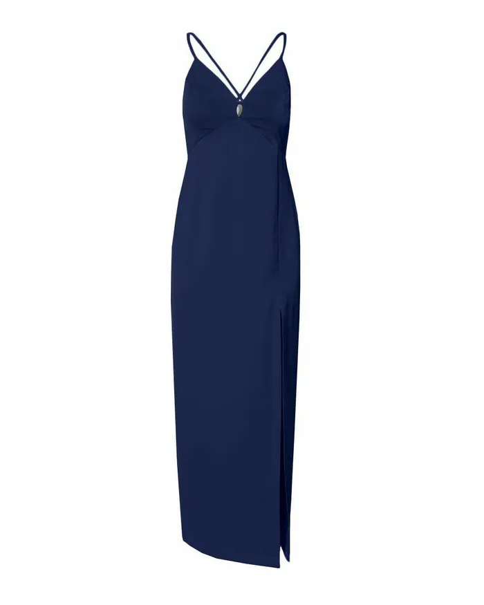 Forcast Muse Backless Maxi Dress Golden Yellownavy Women Maxi Dresses