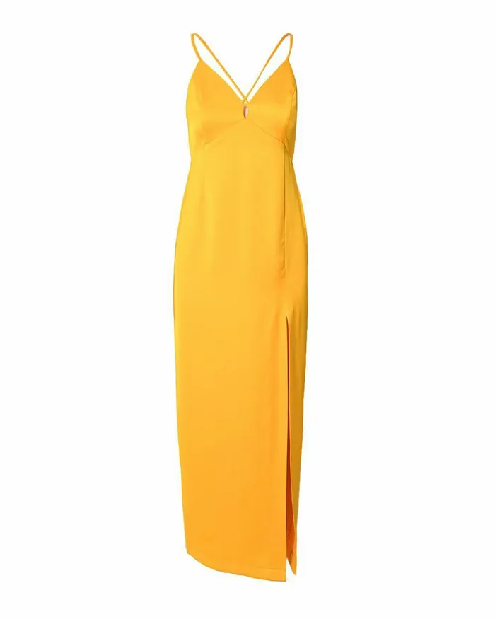 Forcast Muse Backless Maxi Dress Golden Yellownavy Women Maxi Dresses