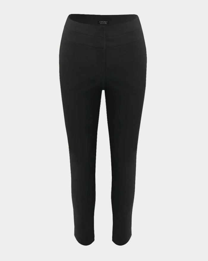 Forcast Myah Double Waistband Pants Black Women Slim Leg Pants