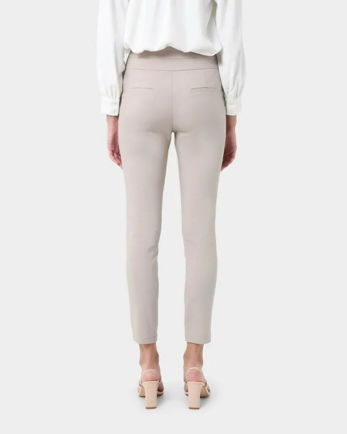 Forcast Myah Double Waistband Pants Light Grey Women Slim Leg Pants