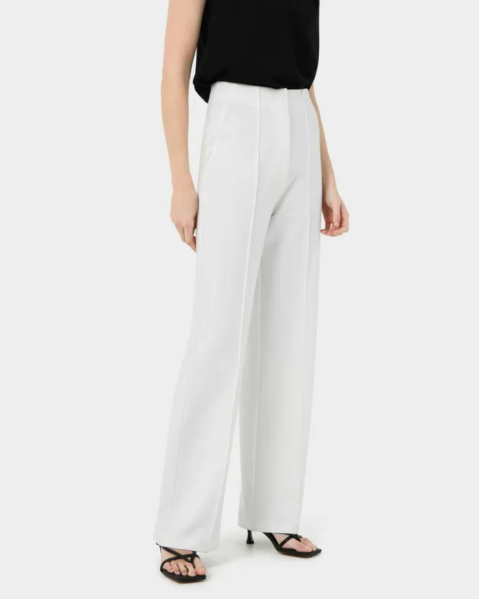 Forcast Nalani Pin Tuck Trousers Black Women HighWaisted Pants