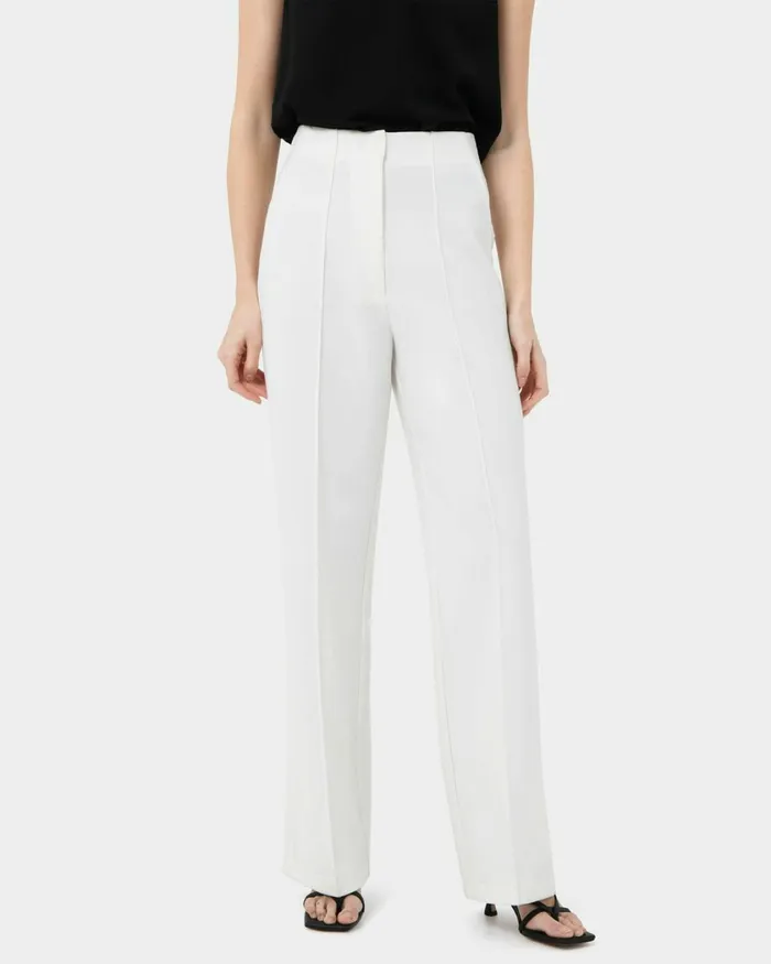 Forcast Nalani Pin Tuck Trousers Black Women HighWaisted Pants