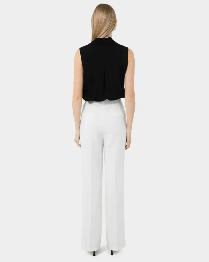 Forcast Nalani Pin Tuck Trousers Black Women HighWaisted Pants