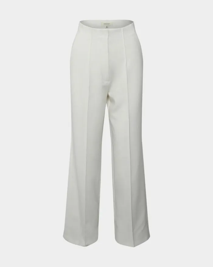 Forcast Nalani Pin Tuck Trousers Black Women HighWaisted Pants