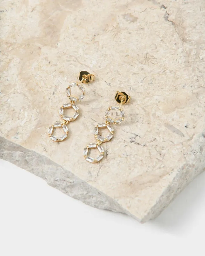 Forcast Naya 16k Gold Plated Earrings Gold Women Earrings