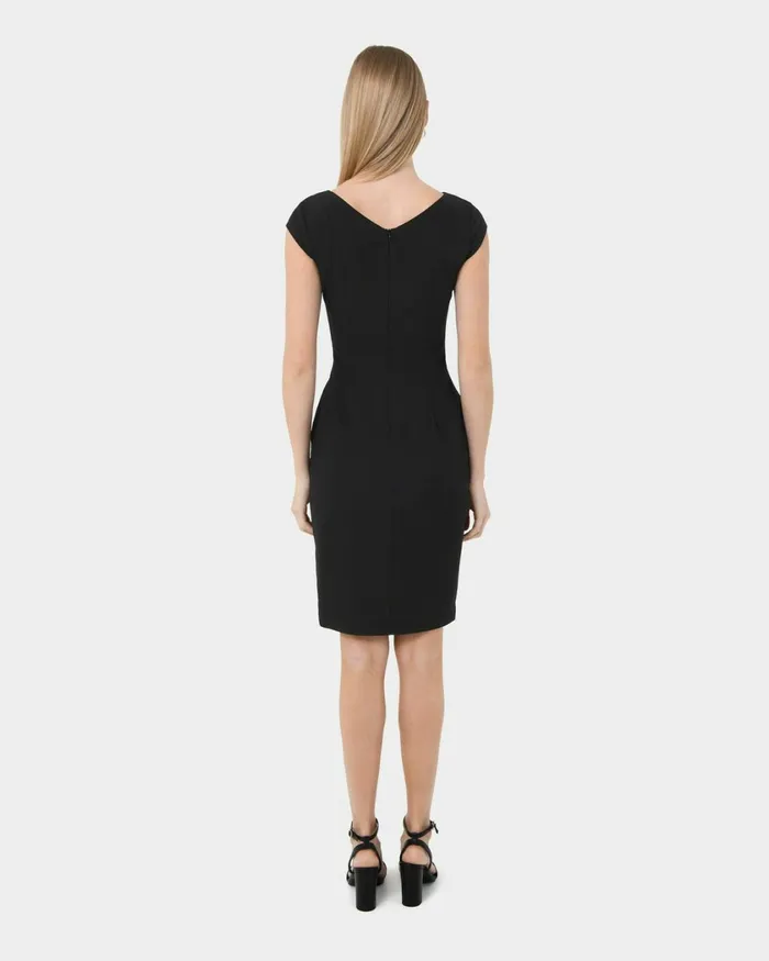 Forcast New Kenzie Asymmetric Dress Ivoryblack Women Work Dresses