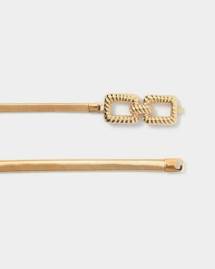 Forcast Nicole Stretch Metal Belt Gold Women Belts