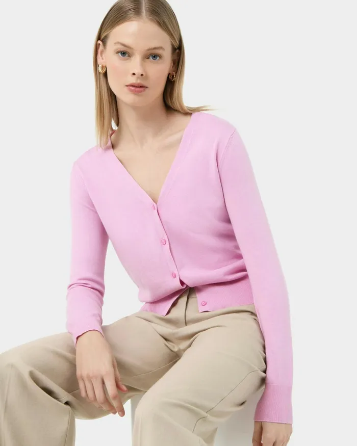 Forcast Nicolette Vneck Knit Cardigan Mauve Pinkrubyoatmealbaby Pinkcoral Creamboneivorymintdark Navyblack Women Long Sleeve Tops