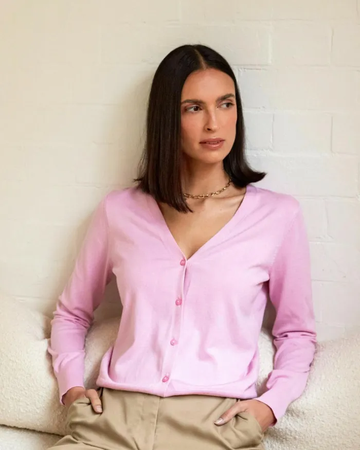 Forcast Nicolette Vneck Knit Cardigan Mauve Pinkrubyoatmealbaby Pinkcoral Creamboneivorymintdark Navyblack Women Long Sleeve Tops