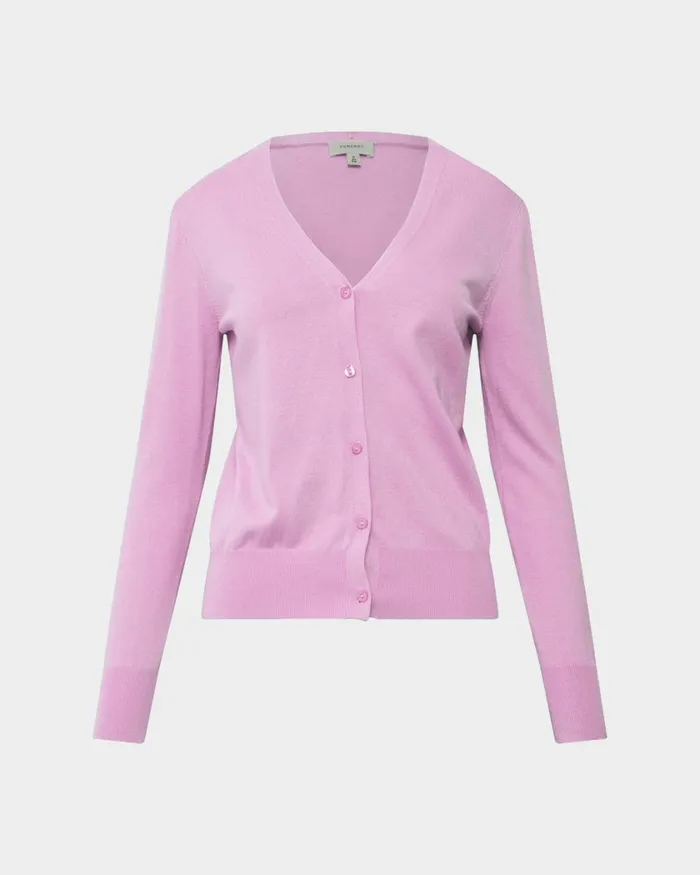 Forcast Nicolette Vneck Knit Cardigan Mauve Pinkrubyoatmealbaby Pinkcoral Creamboneivorymintdark Navyblack Women Long Sleeve Tops