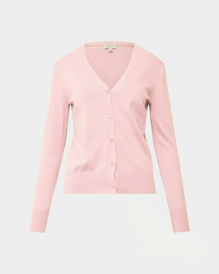 Forcast Nicolette Vneck Knit Cardigan Mauve Pinkrubyoatmealbaby Pinkcoral Creamboneivorymintdark Navyblack Women Long Sleeve Tops