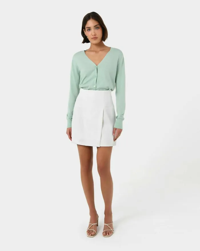Forcast Nicolette Vneck Knit Cardigan Mauve Pinkrubyoatmealbaby Pinkcoral Creamboneivorymintdark Navyblack Women Long Sleeve Tops