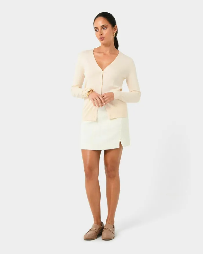 Forcast Nicolette Vneck Knit Cardigan Mauve Pinkrubyoatmealbaby Pinkcoral Creamboneivorymintdark Navyblack Women Long Sleeve Tops