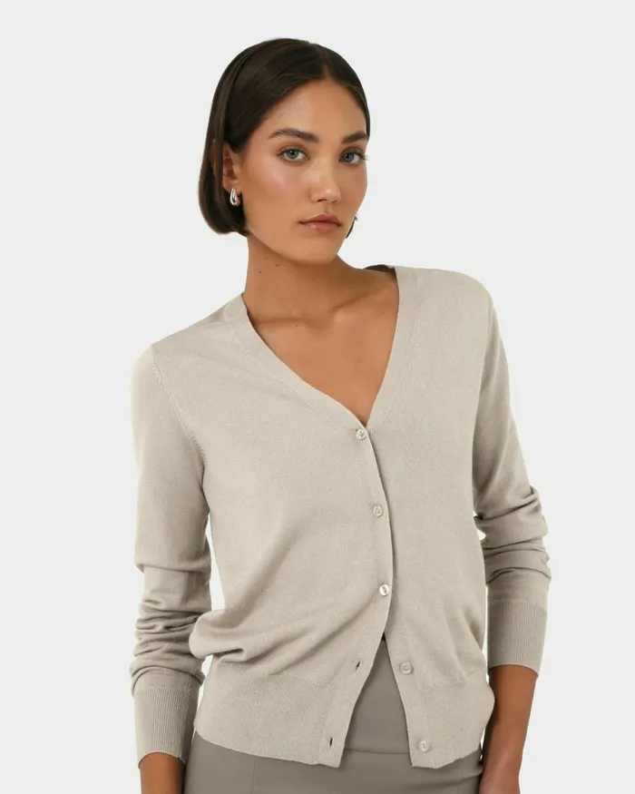 Forcast Nicolette Vneck Knit Cardigan Mauve Pinkrubyoatmealbaby Pinkcoral Creamboneivorymintdark Navyblack Women Long Sleeve Tops