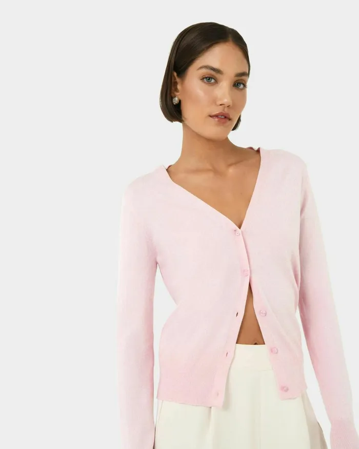 Forcast Nicolette Vneck Knit Cardigan Rubyoatmealbaby Pinkcoral Creamboneivorymintdark Navyblack Women TShirts and Tops