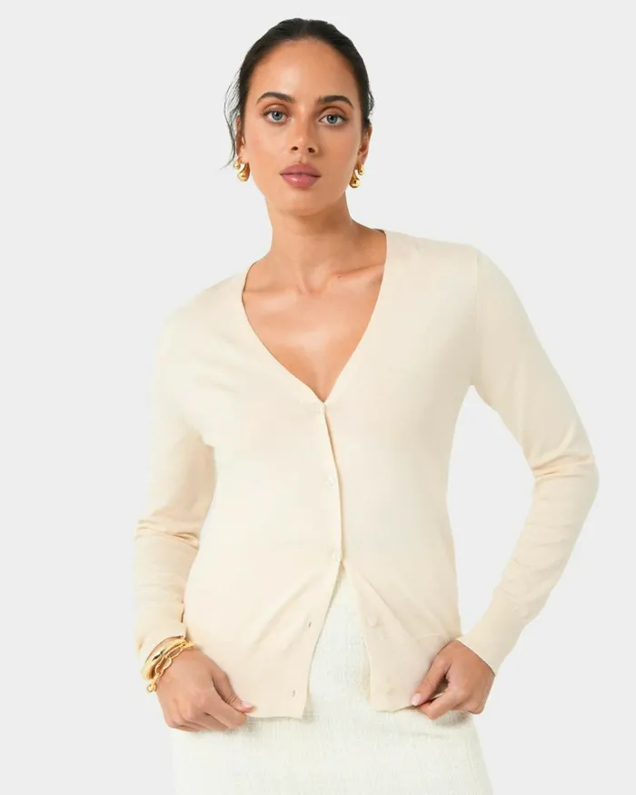 Forcast Nicolette Vneck Knit Cardigan Rubyoatmealbaby Pinkcoral Creamboneivorymintdark Navyblack Women TShirts and Tops